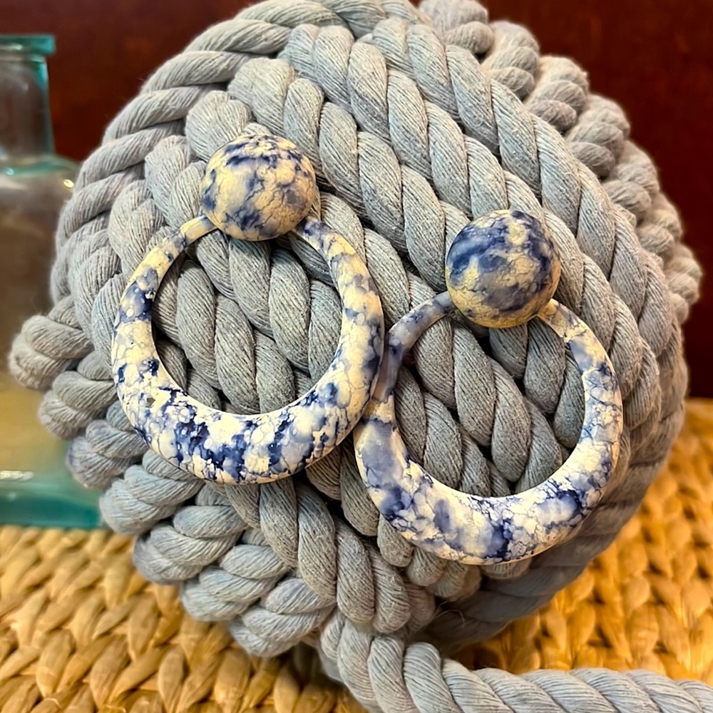 Vintage Convertible “Denim” look Earrings